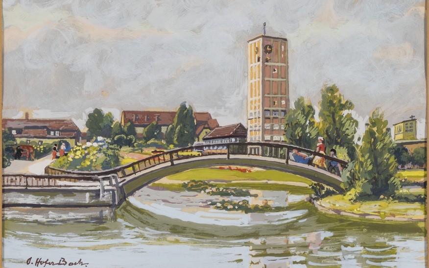 Auch dieses Werk von Otto Hofer-Bach ist im Rahmen des Internationalen Museumstags in der neuen Ausstellung "Stadt – Land – Idylle" im Museum im Kleihues-Bau zu sehen.