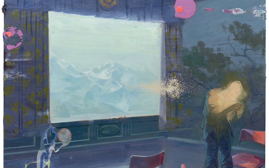 Ruprecht von Kaufmann, Der letzte Akt, 2019, Öl auf Linoleum auf Holz, 153 x 184 cm, Sammlung A. & J. Huss