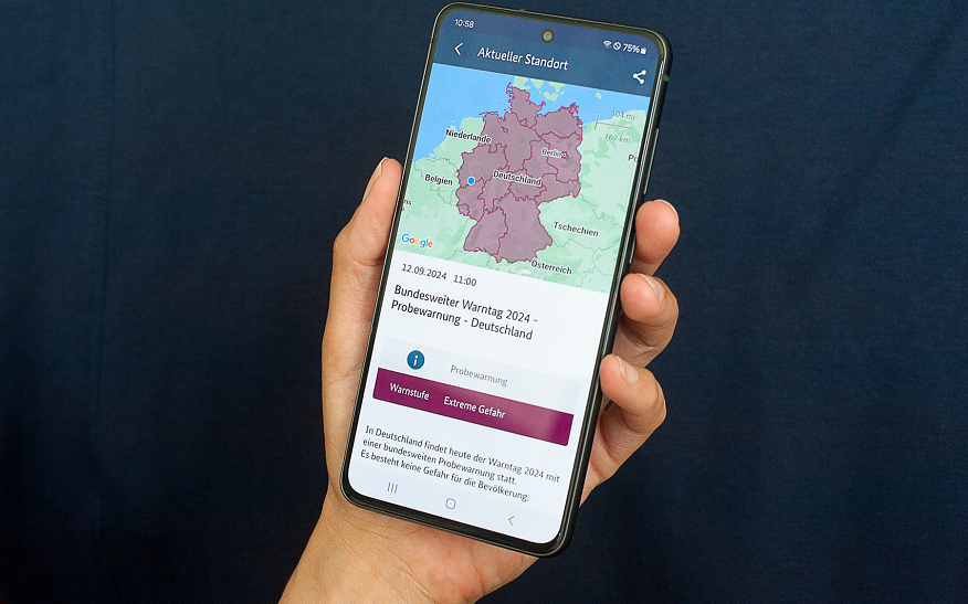 Unter anderem über die Warn-App NINA wird am Donnerstag die Probewarnung erfolgen. Foto: BBK