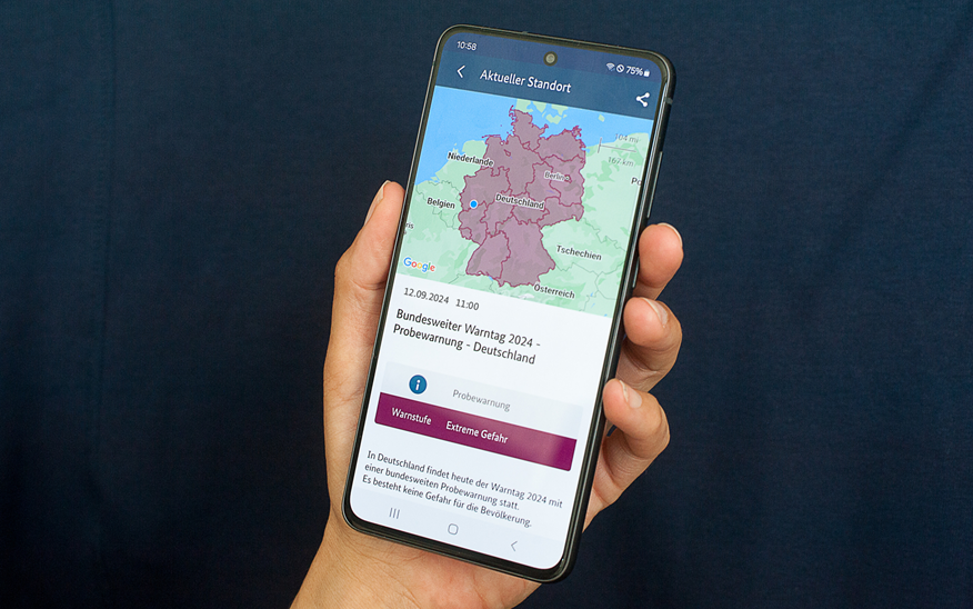  Unter anderem über die Warn-App NINA wird am Donnerstag die Probewarnung erfolgen. Foto: BBK